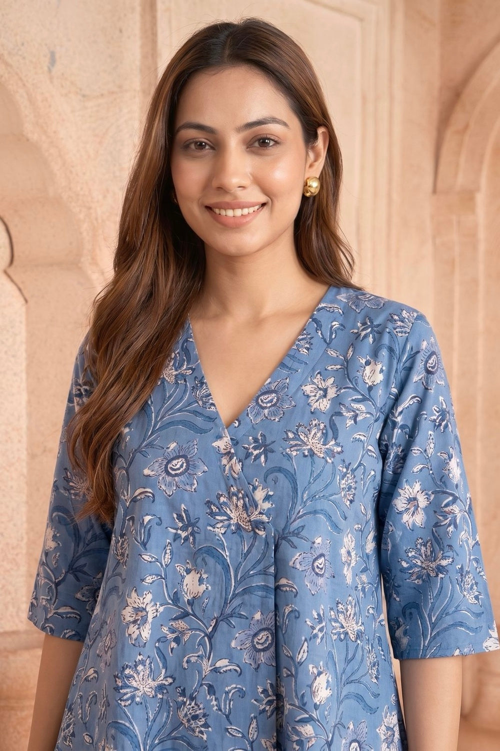 Neelpushp Hand Block Printed Cotton Top