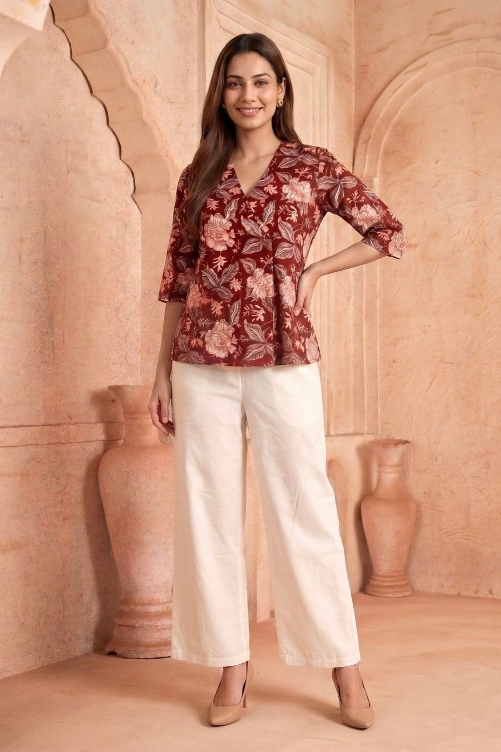 Mehraz Hand Block Printed Cotton Top