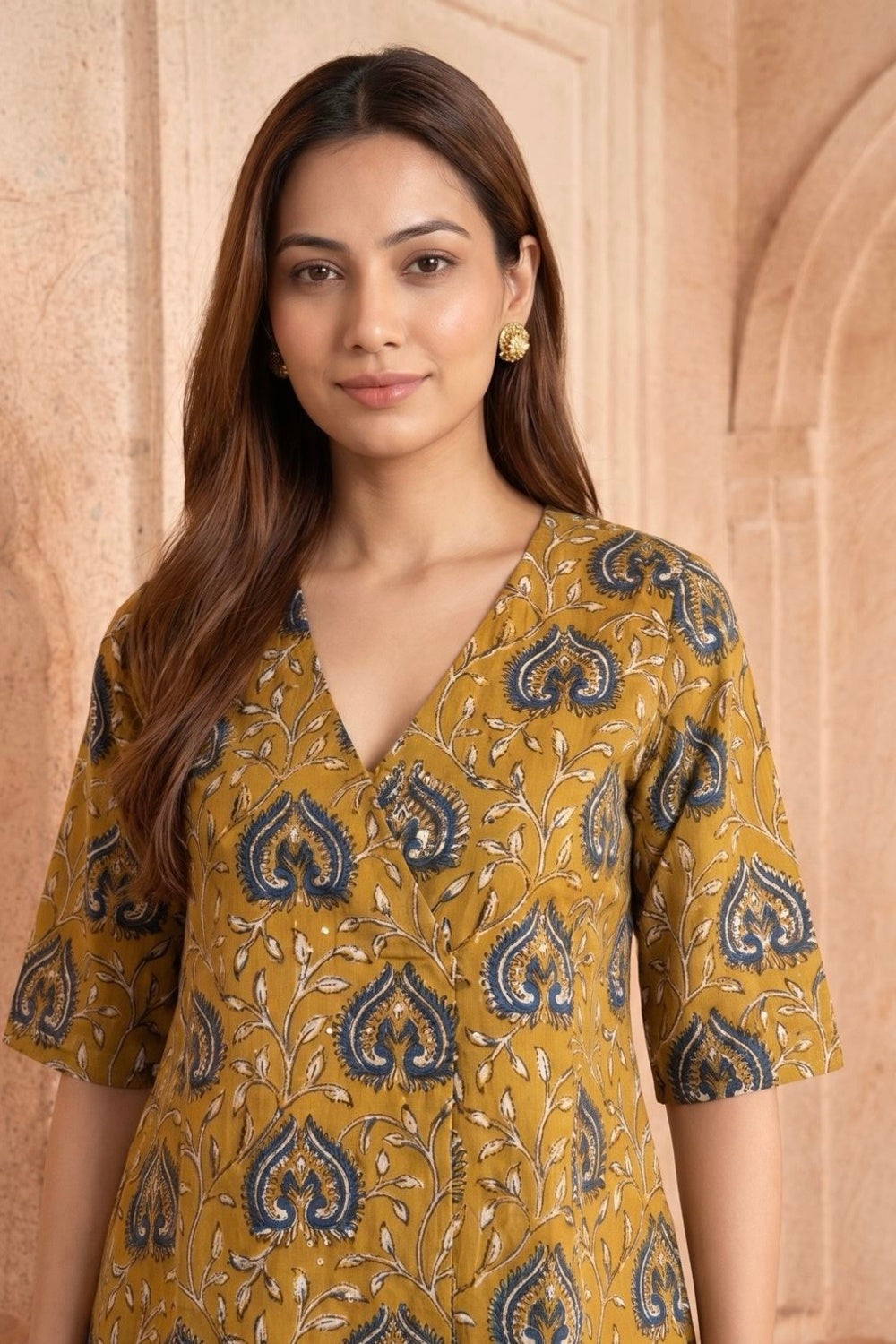 Gulnaar Hand Block Printed Cotton Top