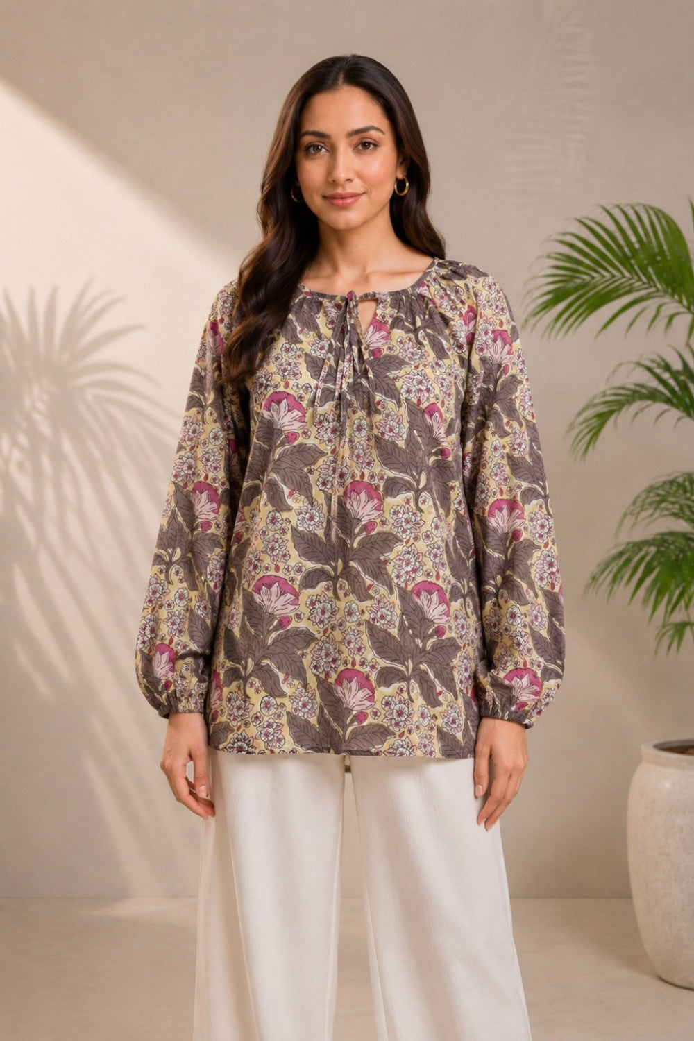 Gulnaar Hand Block Cotton Top