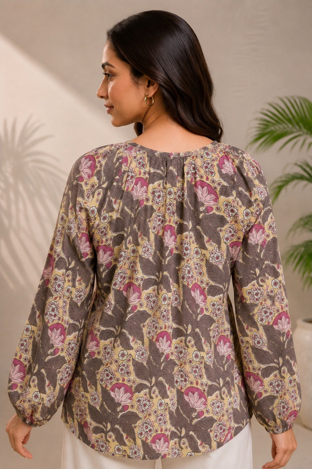 Gulnaar Hand Block Cotton Top