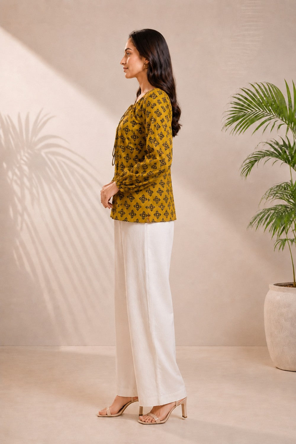 Sunehri Dobby Hand Block Top