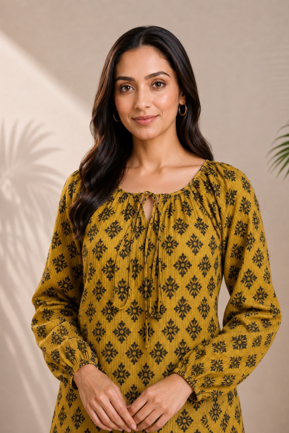 Sunehri Dobby Hand Block Top