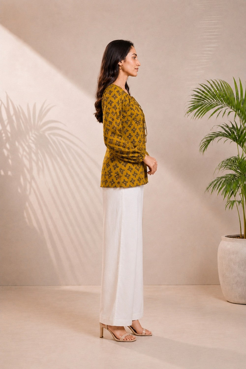 Sunehri Dobby Hand Block Top