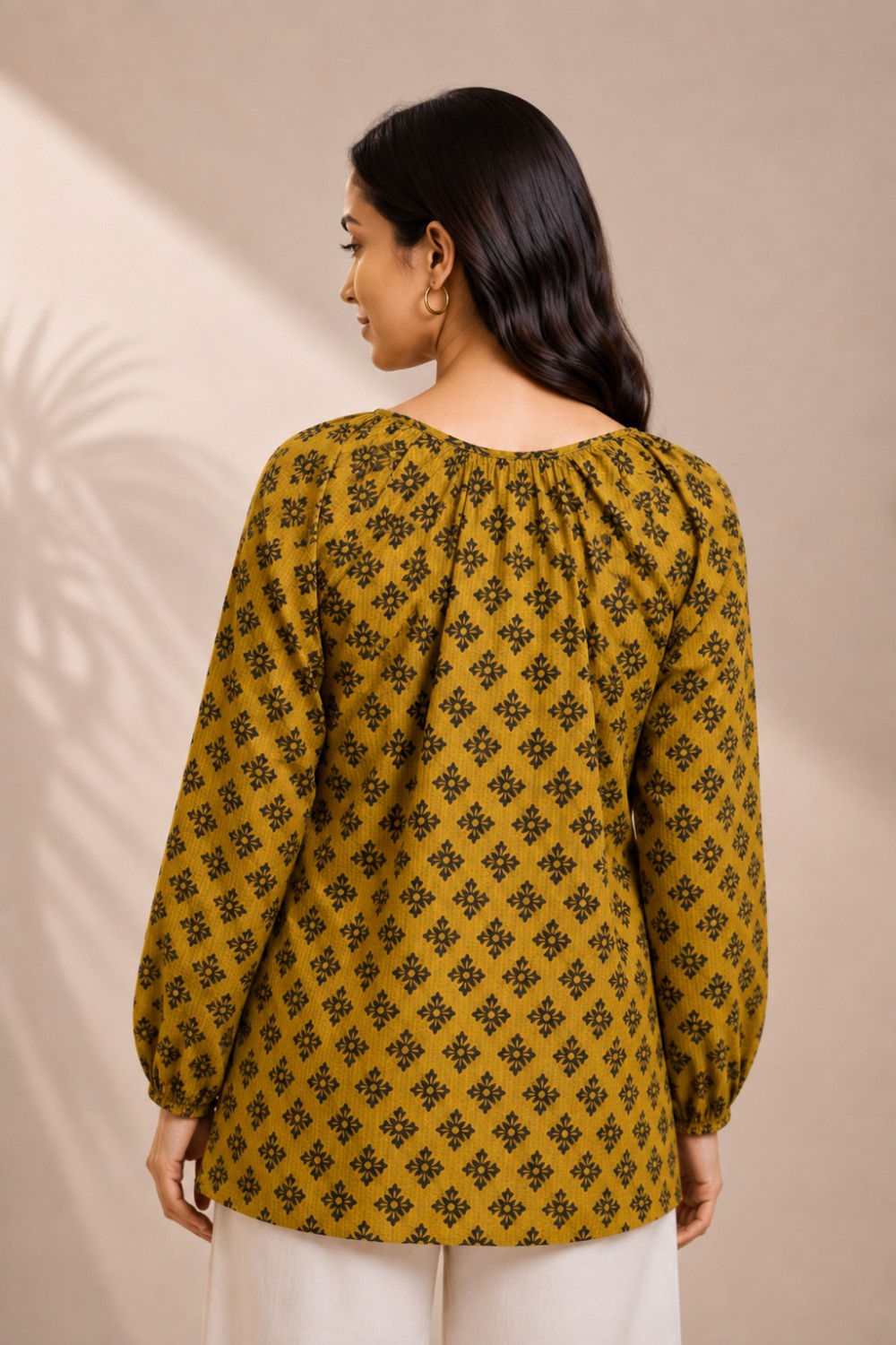 Sunehri Dobby Hand Block Top
