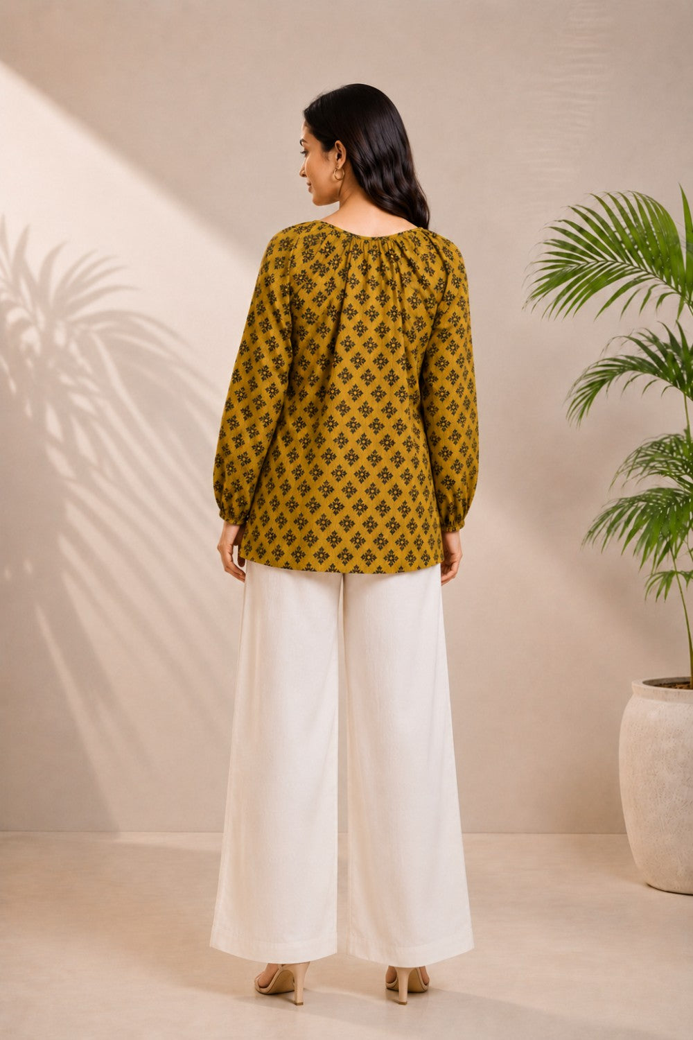 Sunehri Dobby Hand Block Top