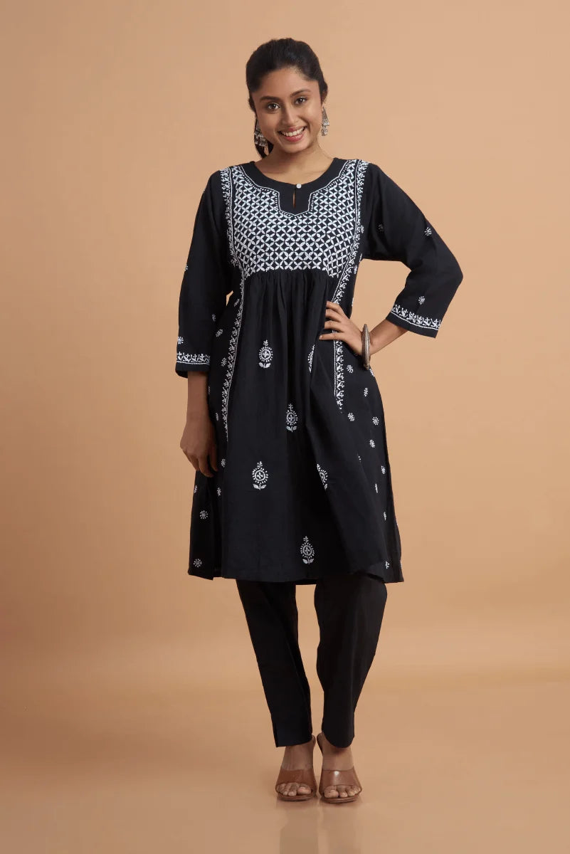 Noir Grace Hand Chikankari Cotton Kurti