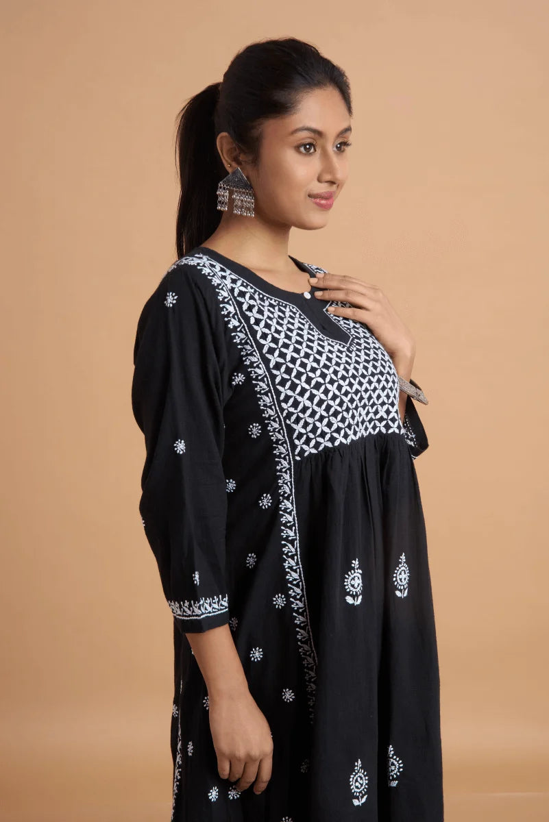 Noir Grace Hand Chikankari Cotton Kurti