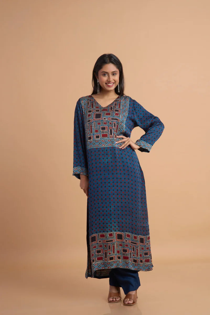 Indigo Heritage Hand Ajrakh Modal Pant Set
