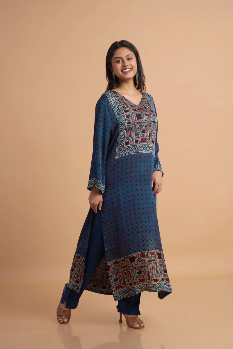 Indigo Heritage Hand Ajrakh Modal Pant Set