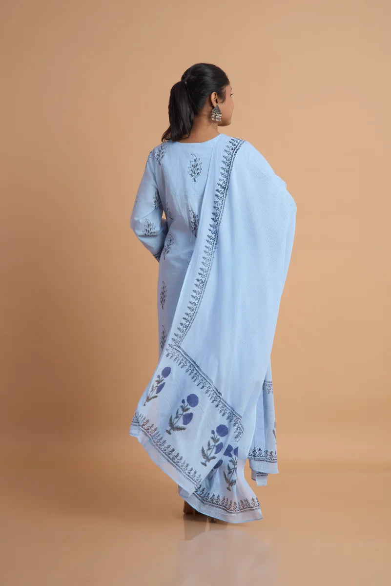Neelara Garden Handblock Cotton Pant Set