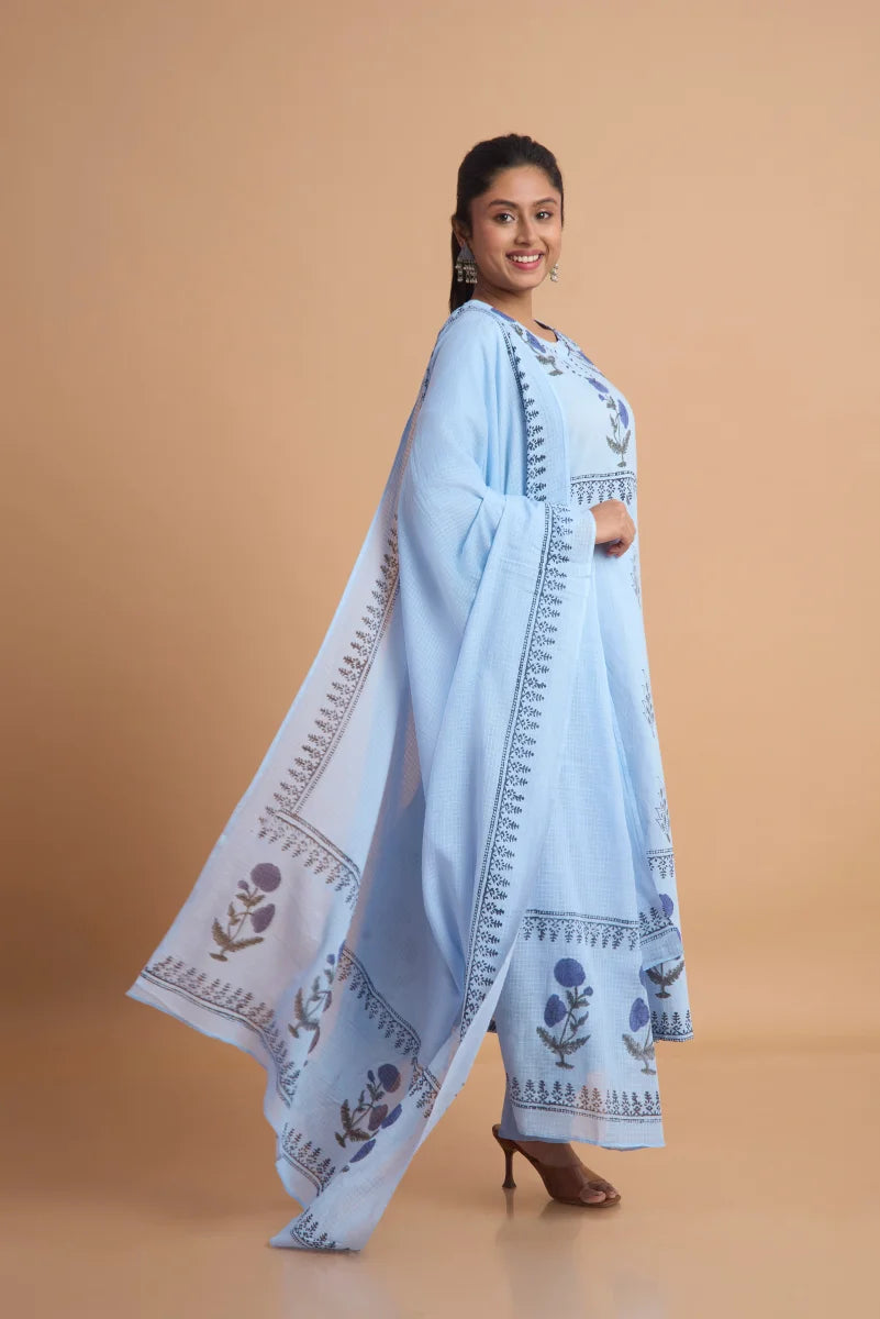 Neelara Garden Handblock Cotton Pant Set