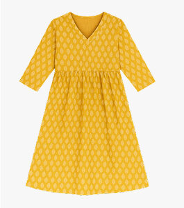 Kurta with Chikankari work and hand block print