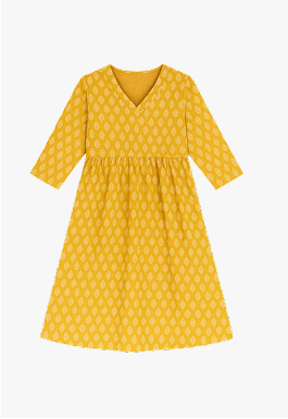 Kurta with Chikankari work and hand block print