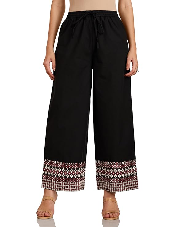 Myx Women's Cotton Relaxed Fit Palazzo | Available in Plus Size