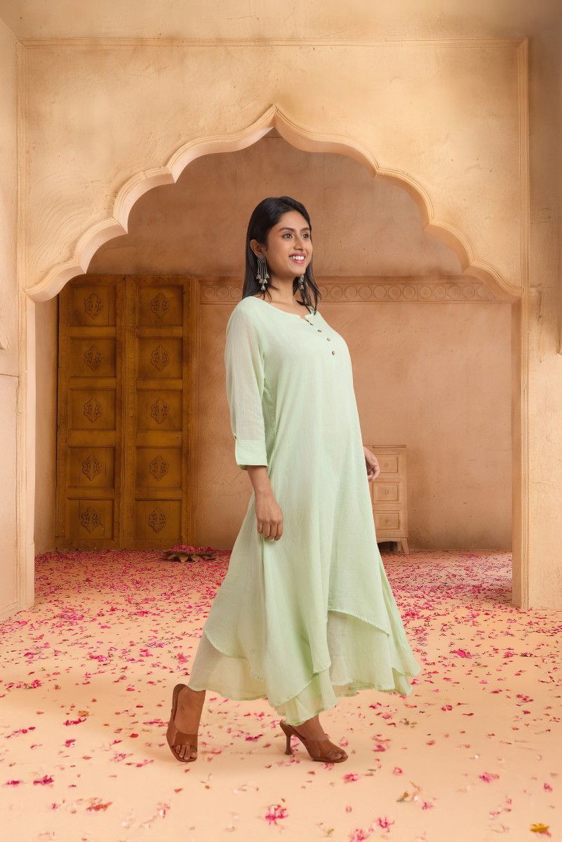 100% Cotton Mulmul – Double Layered Dress