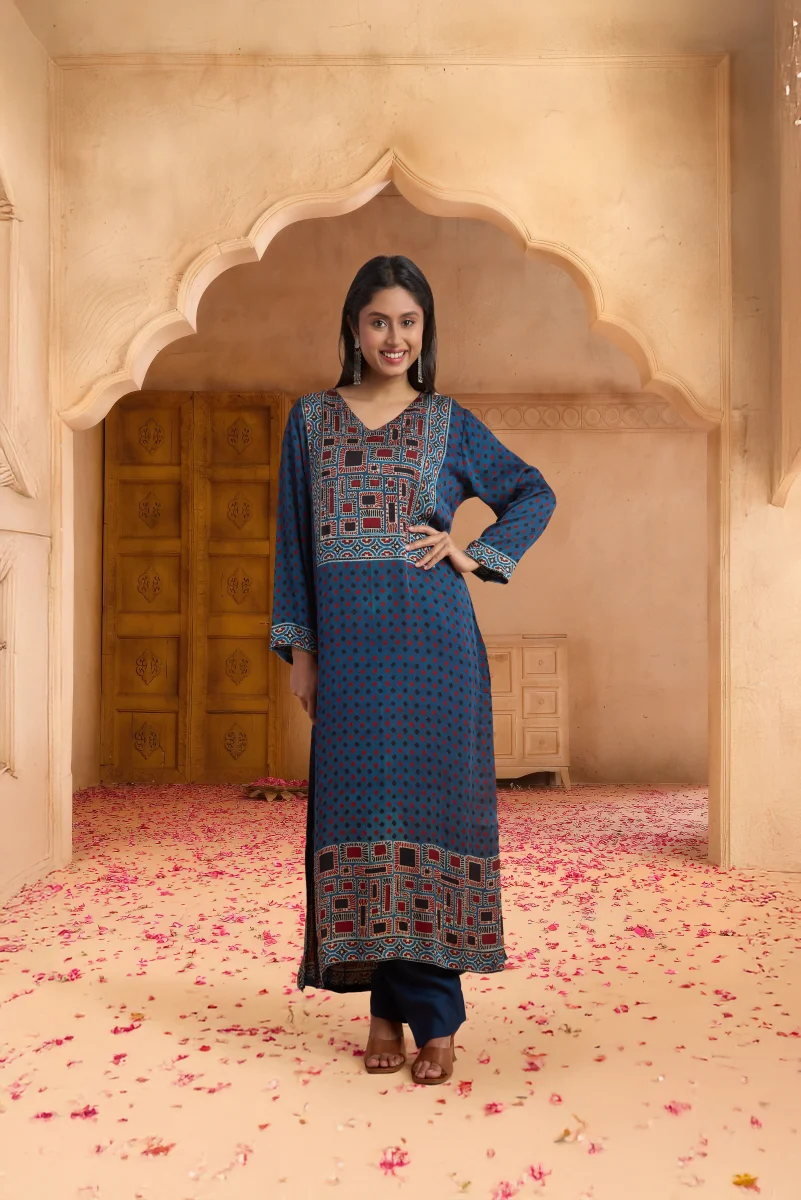 Indigo Heritage Hand Ajrakh Modal Pant Set